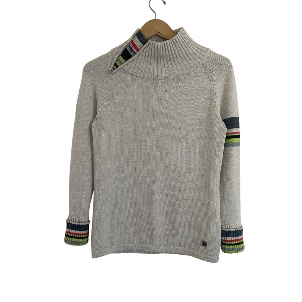 Smartwool Isto Sports Striped Mock Neck Sweater Womens Size M Outdoors Gorpcore